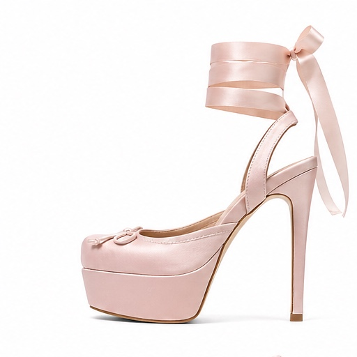 JAYDA | NUDE SATIN BALLET PUMP HEEL