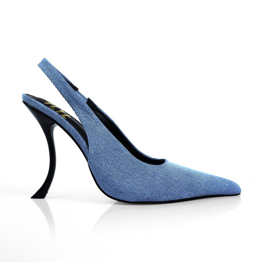 DAISY | DENIM SLING-BACK POINTED TOE HEEL